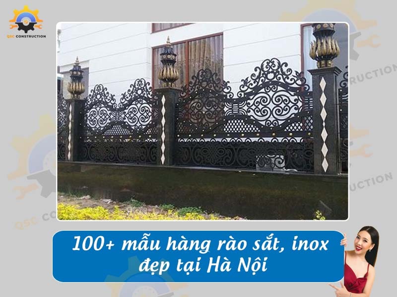 Tổng hợp báo giá 100+ mẫu hàng rào sắt, inox đẹp tại Hà Nội