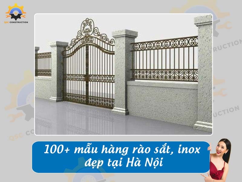 Tổng hợp báo giá 100+ mẫu hàng rào sắt, inox đẹp tại Hà Nội