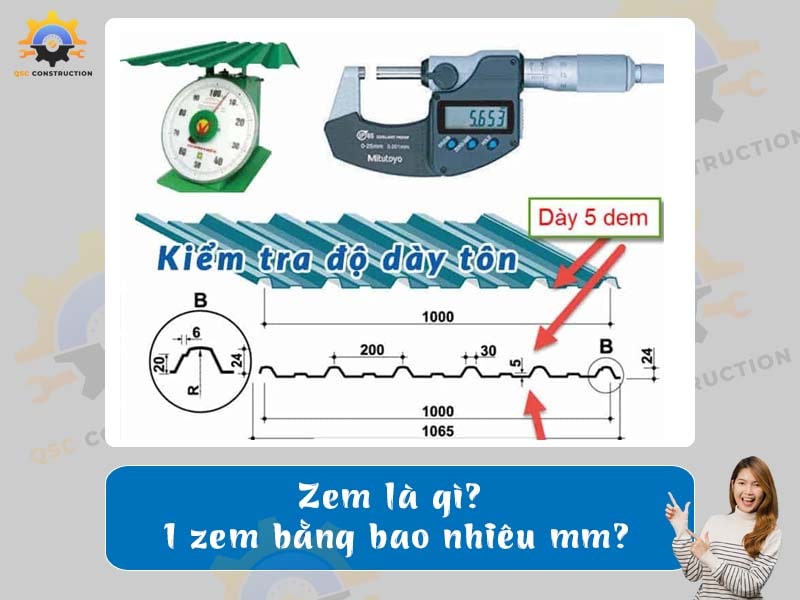 Zem là gì? 1 zem bằng bao nhiêu mm? 3 lưu ý khi chọn tôn lợp mái