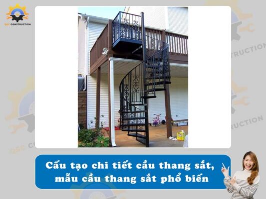 Cấu tạo chi tiết cầu thang sắt, mẫu cầu thang sắt phổ biến