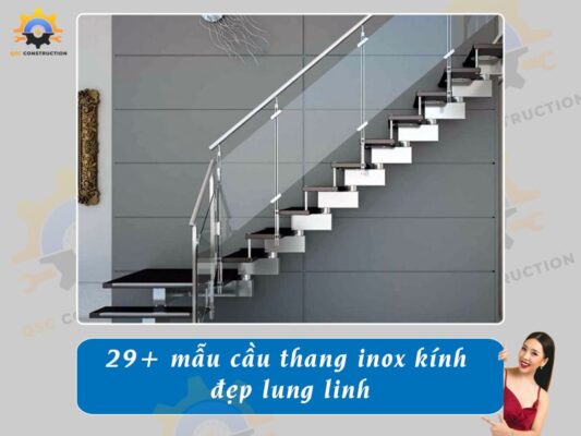 Báo giá 29+ mẫu cầu thang inox kính đẹp lung linh