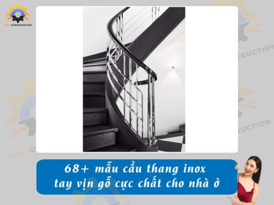 Báo giá 68+ mẫu cầu thang inox tay vịn gỗ cực chất cho nhà ở