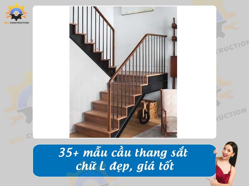 Báo giá 35+ mẫu cầu thang sắt chữ L đẹp, giá tốt hiện nay