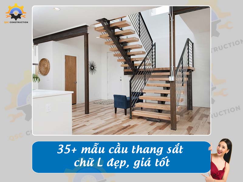 Báo giá 35+ mẫu cầu thang sắt chữ L đẹp, giá tốt hiện nay