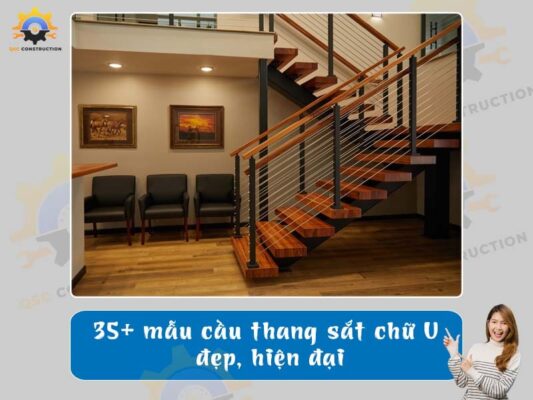 Báo giá 35+ mẫu cầu thang sắt chữ U đẹp, hiện đại