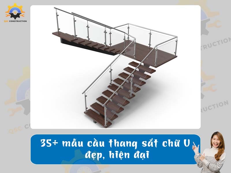 Báo giá 35+ mẫu cầu thang sắt chữ U đẹp, hiện đại