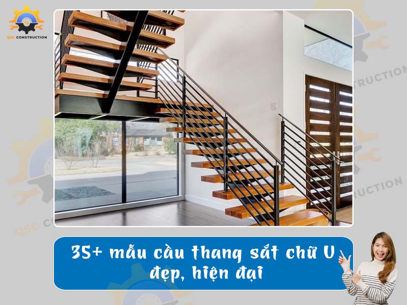 Báo giá 35+ mẫu cầu thang sắt chữ U đẹp, hiện đại