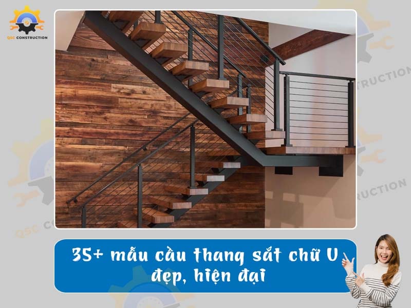 Báo giá 35+ mẫu cầu thang sắt chữ U đẹp, hiện đại