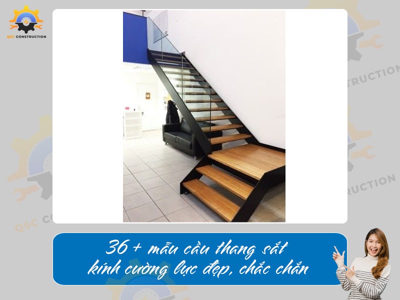 Báo giá 36+ mẫu cầu thang sắt kính cường lực đẹp, chắc chắn