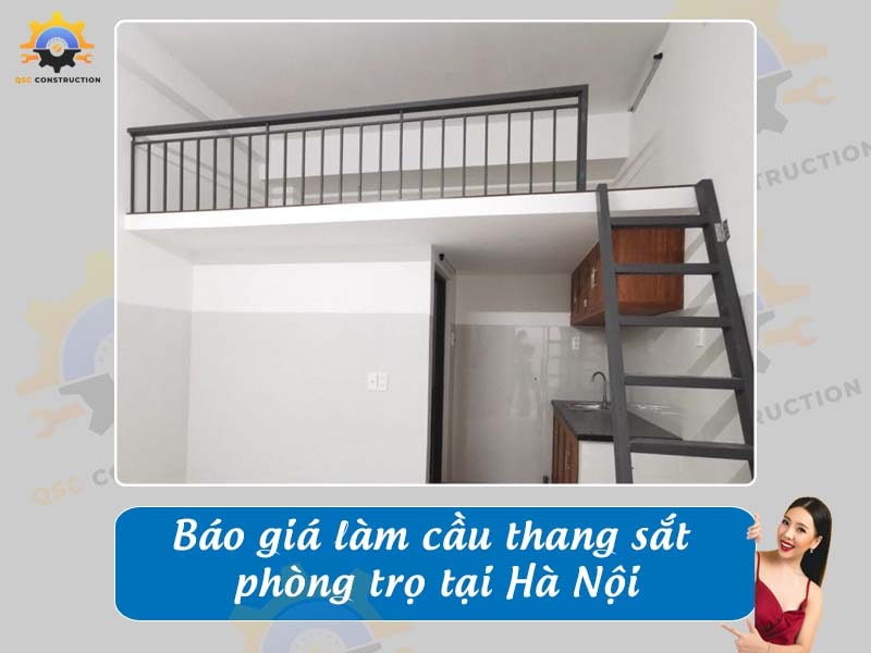 Báo giá làm cầu thang sắt phòng trọ tại Hà Nội