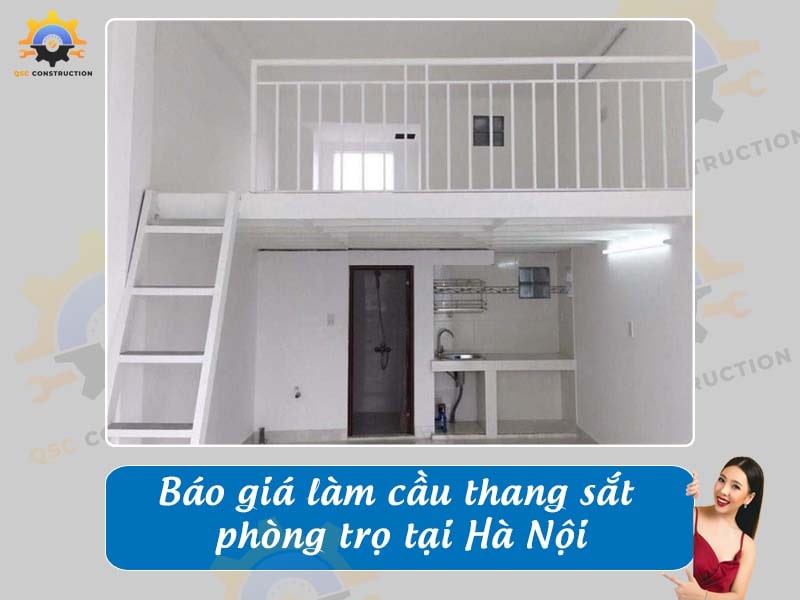 Báo giá làm cầu thang sắt phòng trọ tại Hà Nội