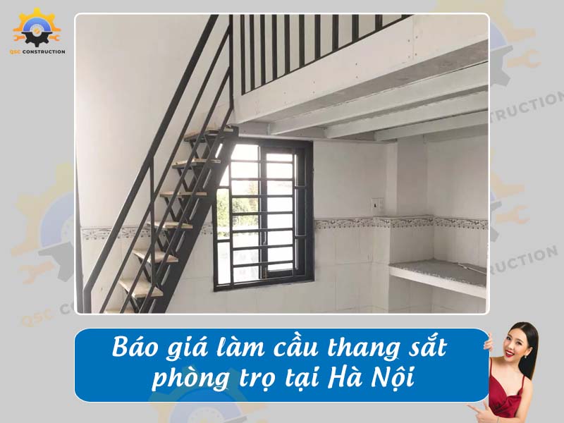 Báo giá làm cầu thang sắt phòng trọ tại Hà Nội