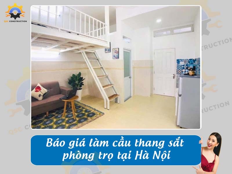 Báo giá làm cầu thang sắt phòng trọ tại Hà Nội
