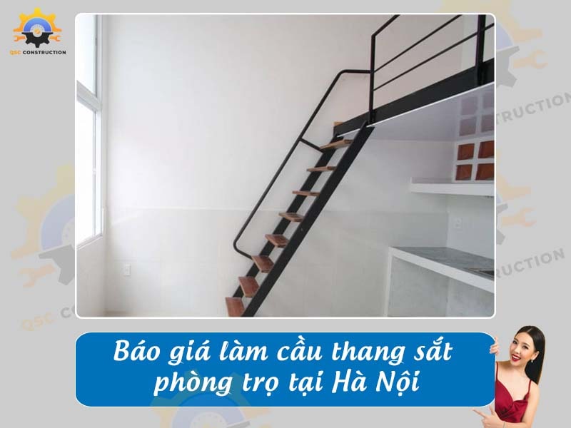 Báo giá làm cầu thang sắt phòng trọ tại Hà Nội