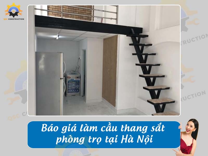 Báo giá làm cầu thang sắt phòng trọ tại Hà Nội