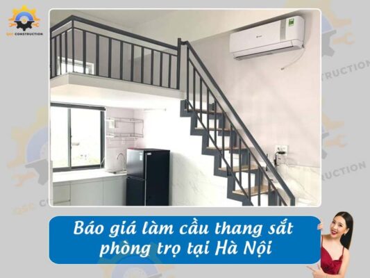 Báo giá làm cầu thang sắt phòng trọ tại Hà Nội