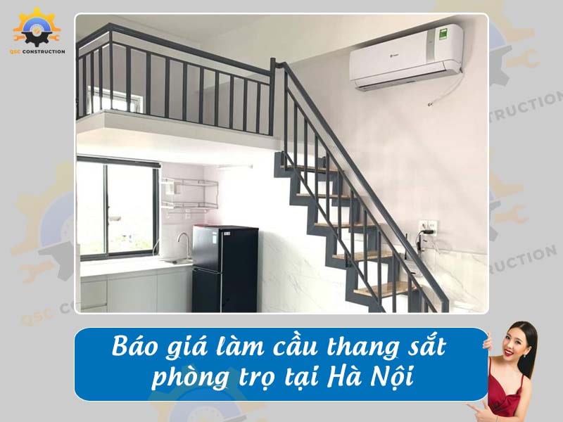 Báo giá làm cầu thang sắt phòng trọ tại Hà Nội