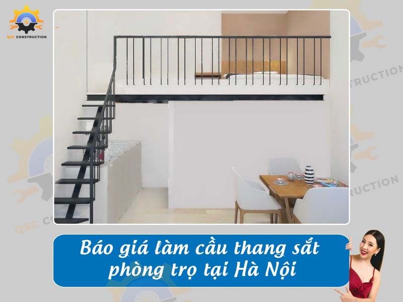 Báo giá làm cầu thang sắt phòng trọ tại Hà Nội