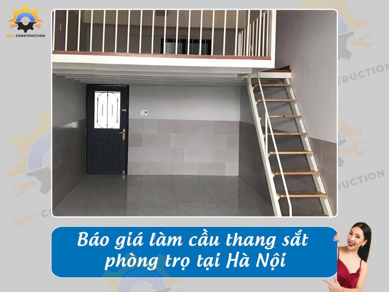 Báo giá làm cầu thang sắt phòng trọ tại Hà Nội