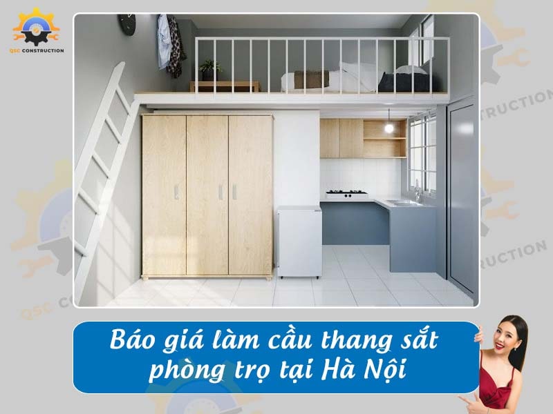 Báo giá làm cầu thang sắt phòng trọ tại Hà Nội