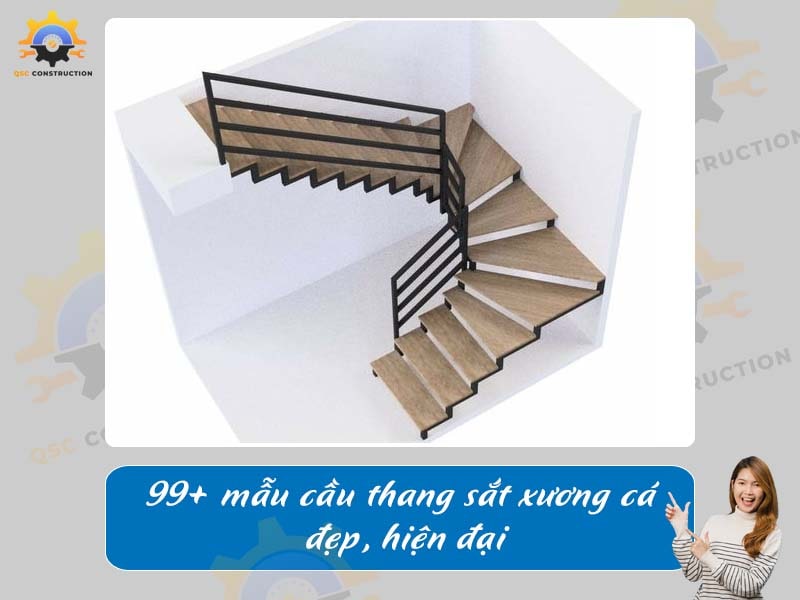 Báo giá 99+ mẫu cầu thang sắt xương cá đẹp tại Hà Nội