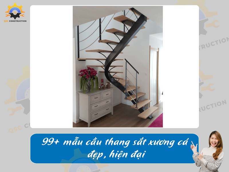 Báo giá 99+ mẫu cầu thang sắt xương cá đẹp tại Hà Nội