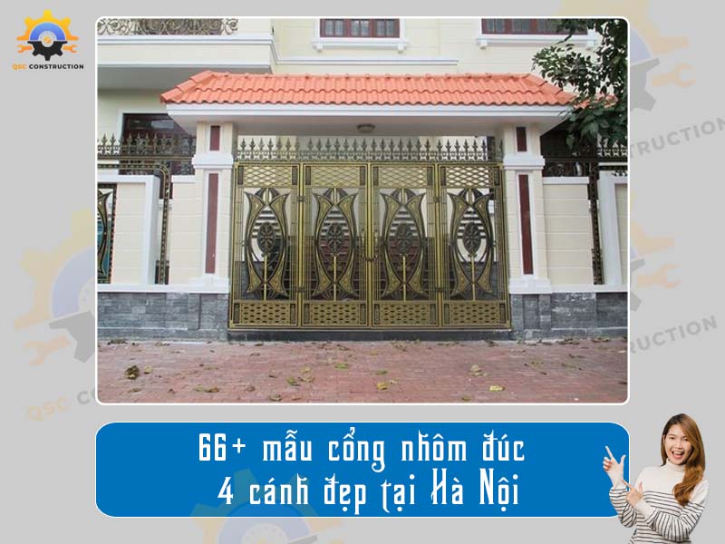 Báo giá 66+ mẫu cổng nhôm đúc 4 cánh đẹp tại Hà Nội