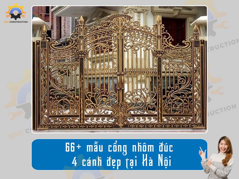 Báo giá 66+ mẫu cổng nhôm đúc 4 cánh đẹp tại Hà Nội