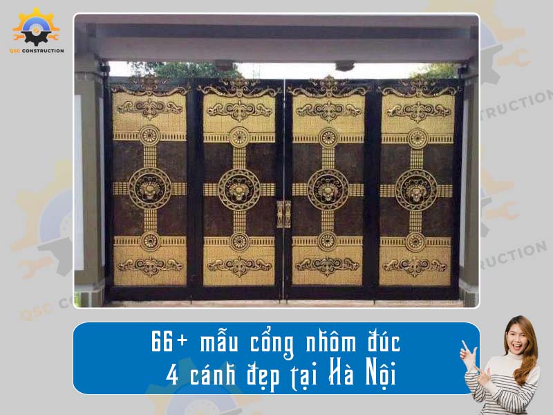 Báo giá 66+ mẫu cổng nhôm đúc 4 cánh đẹp tại Hà Nội