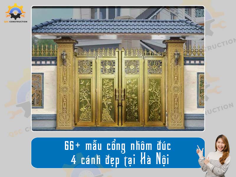 Báo giá 66+ mẫu cổng nhôm đúc 4 cánh đẹp tại Hà Nội