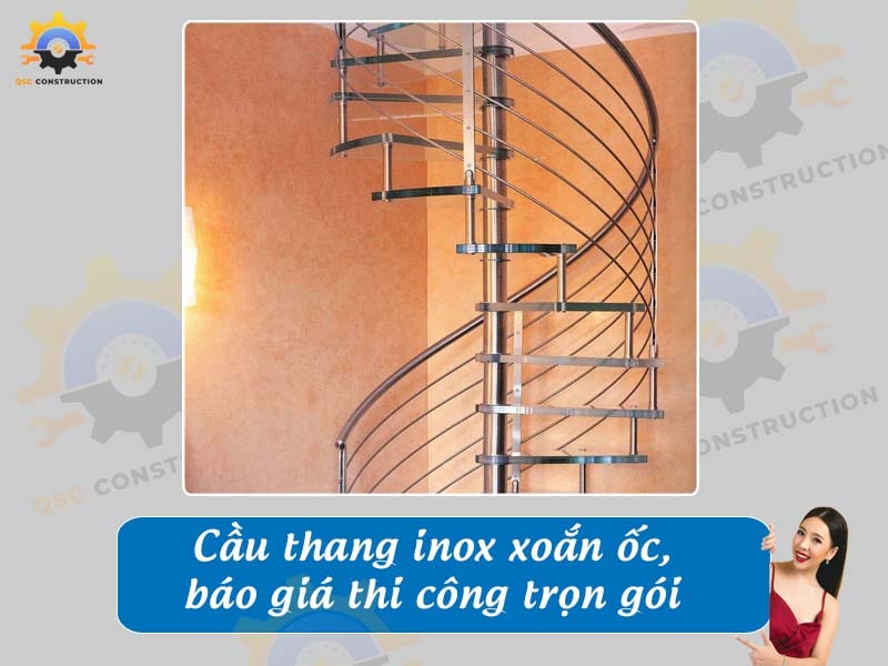 Cầu thang inox xoắn ốc gồm những loại nào? Giá bao nhiêu?