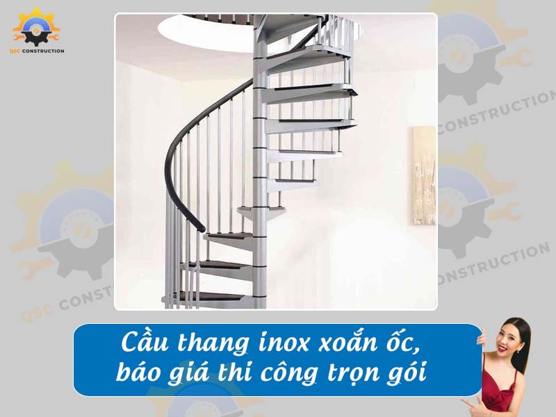 Cầu thang inox xoắn ốc gồm những loại nào? Giá bao nhiêu?