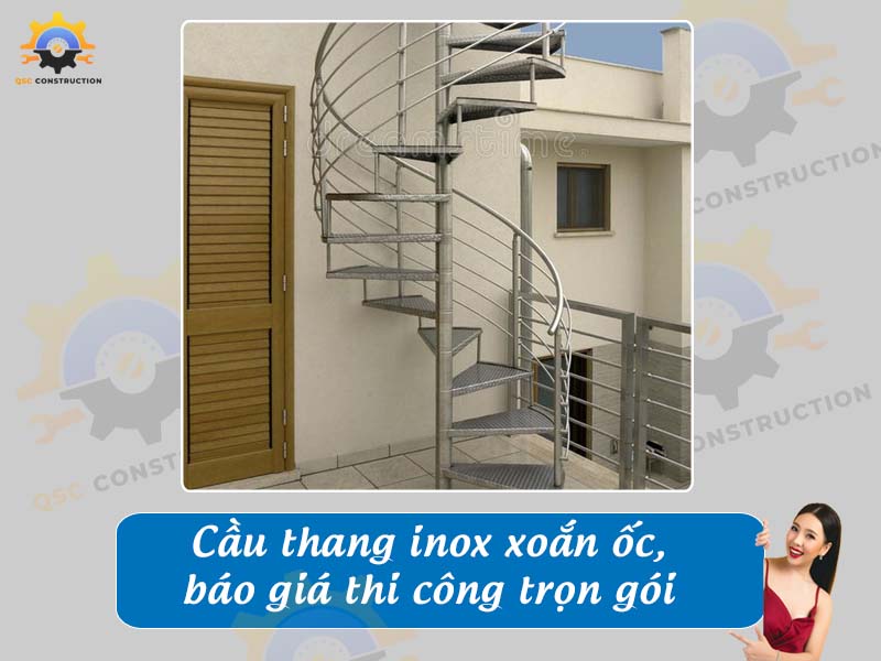 Cầu thang inox xoắn ốc gồm những loại nào? Giá bao nhiêu?