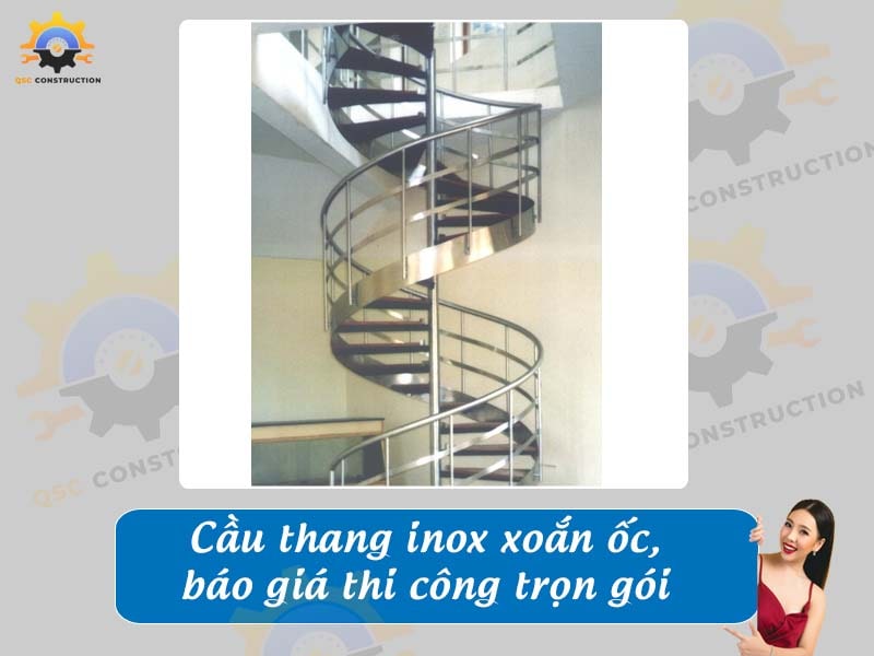 Cầu thang inox xoắn ốc gồm những loại nào? Giá bao nhiêu?