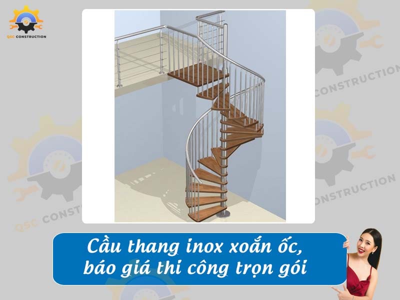 Cầu thang inox xoắn ốc gồm những loại nào? Giá bao nhiêu?