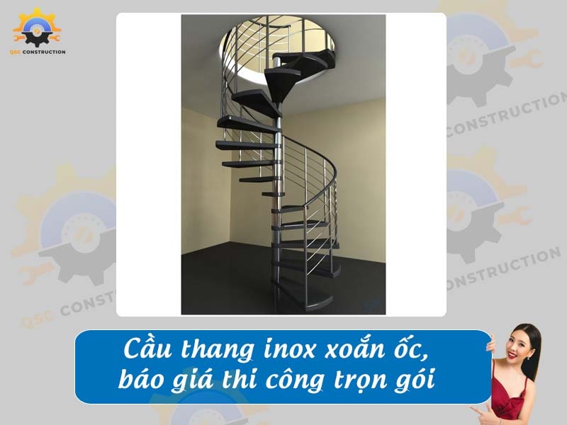 Cầu thang inox xoắn ốc gồm những loại nào? Giá bao nhiêu?