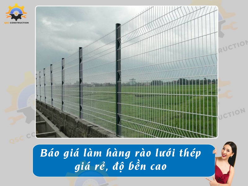 Báo giá làm hàng rào lưới thép giá rẻ, độ bền cao