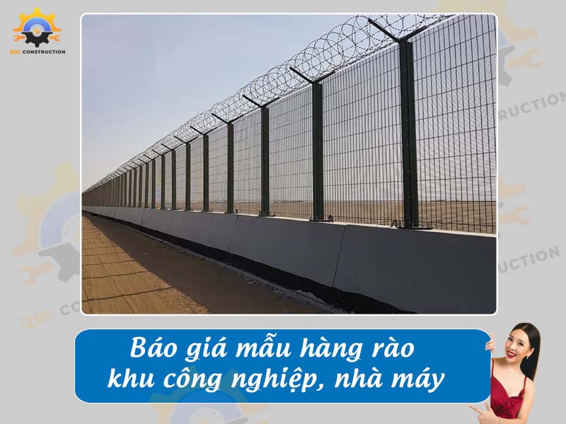 Báo giá làm hàng rào khu công nghiệp, nhà máy giá tốt