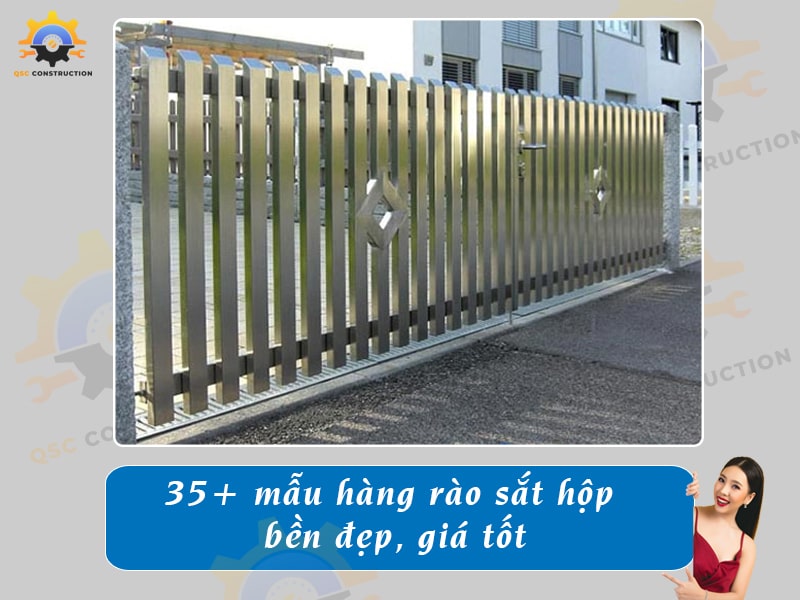 Báo giá làm 35+ mẫu hàng rào sắt hộp bền đẹp, giá tốt