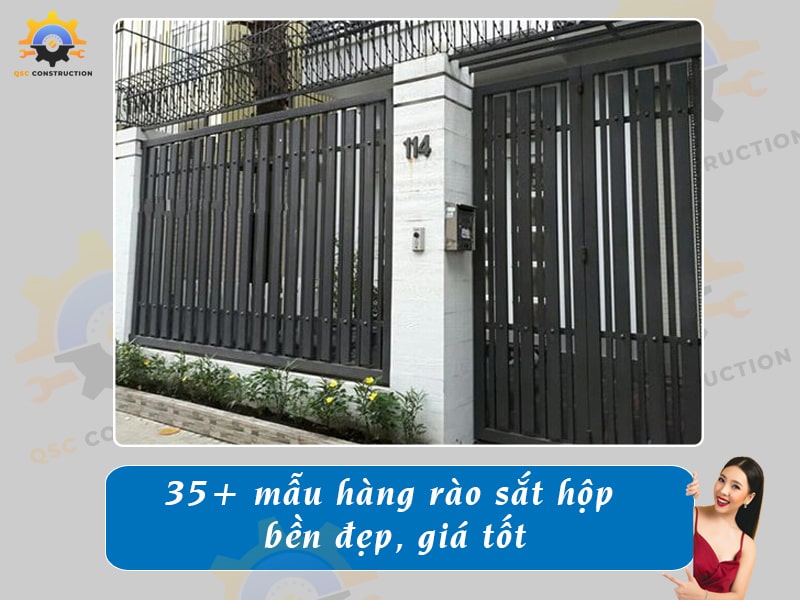 Báo giá làm 35+ mẫu hàng rào sắt hộp bền đẹp, giá tốt