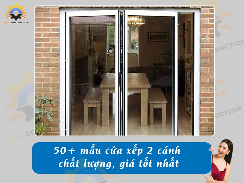 Báo giá 50+ mẫu cửa xếp 2 cánh chất lượng, giá tốt nhất