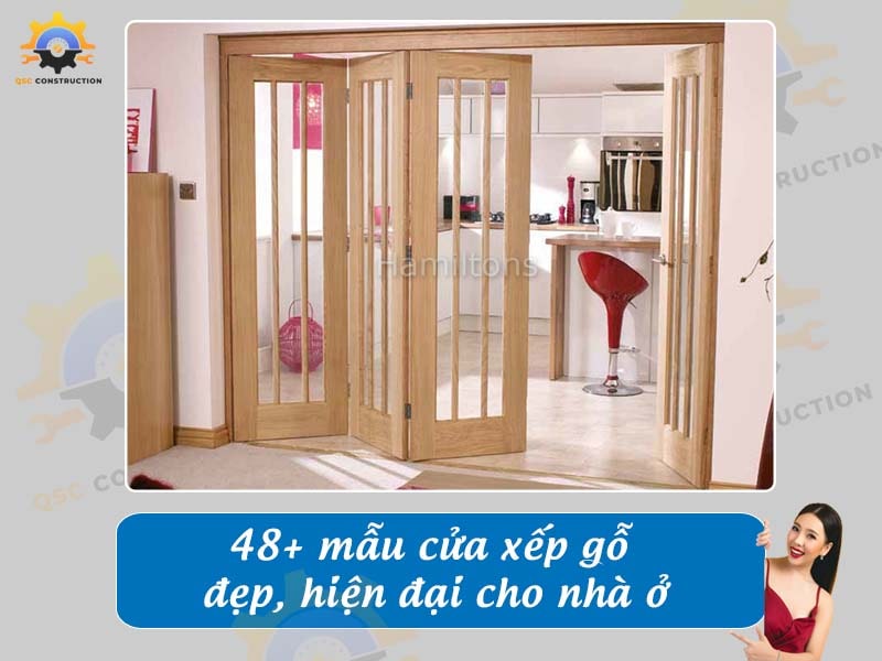 Báo giá 48+ mẫu cửa xếp gỗ đẹp, hiện đại cho nhà ở