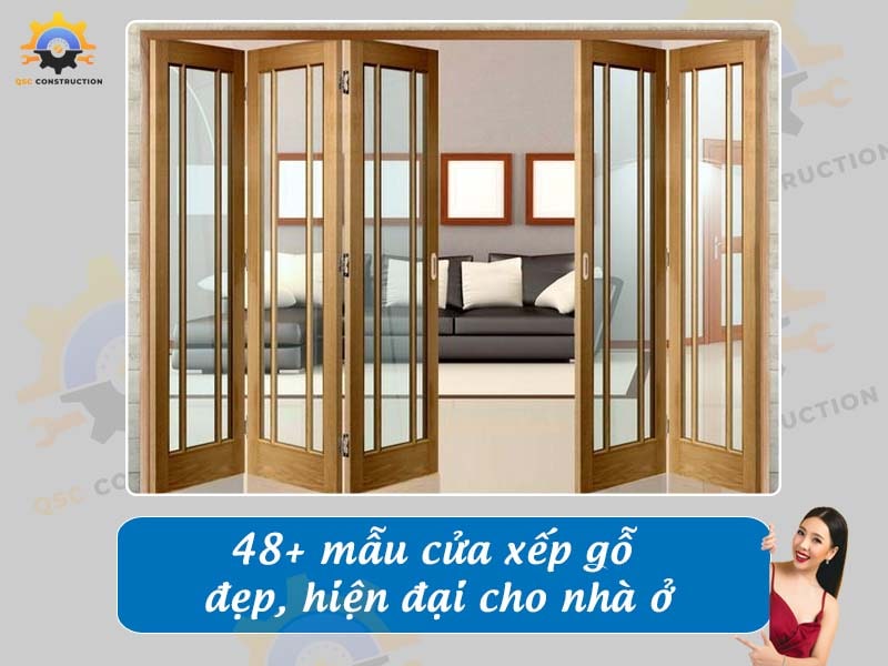 Báo giá 48+ mẫu cửa xếp gỗ đẹp, hiện đại cho nhà ở