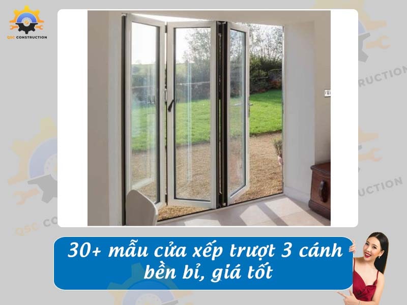 Báo giá 30+ mẫu cửa xếp trượt 3 cánh bền bỉ, giá tốt