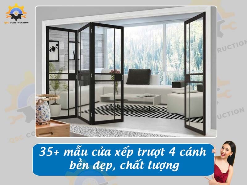 Báo giá 35+ mẫu cửa xếp trượt 4 cánh chất lượng tại Hà Nội