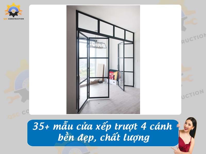 Báo giá 35+ mẫu cửa xếp trượt 4 cánh chất lượng tại Hà Nội
