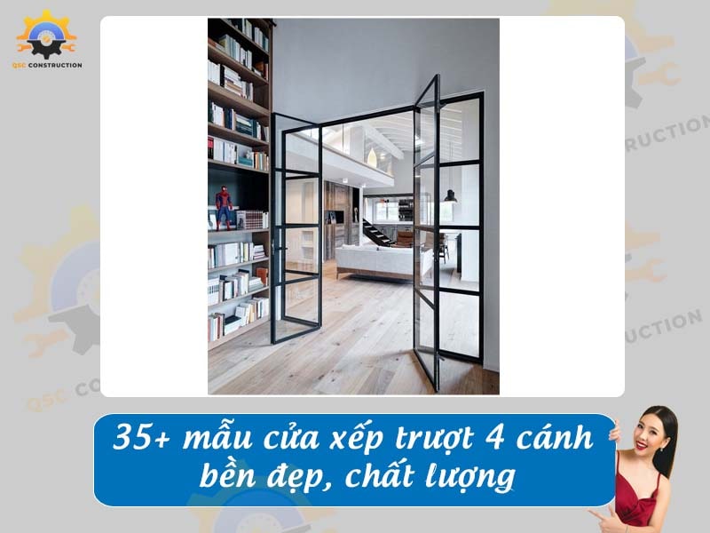 Báo giá 35+ mẫu cửa xếp trượt 4 cánh chất lượng tại Hà Nội