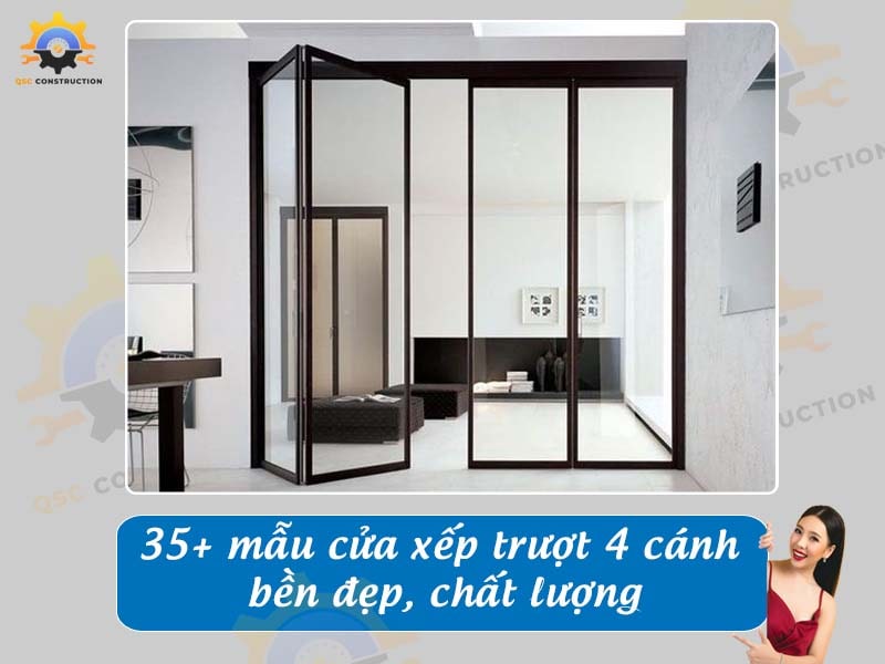 Báo giá 35+ mẫu cửa xếp trượt 4 cánh chất lượng tại Hà Nội