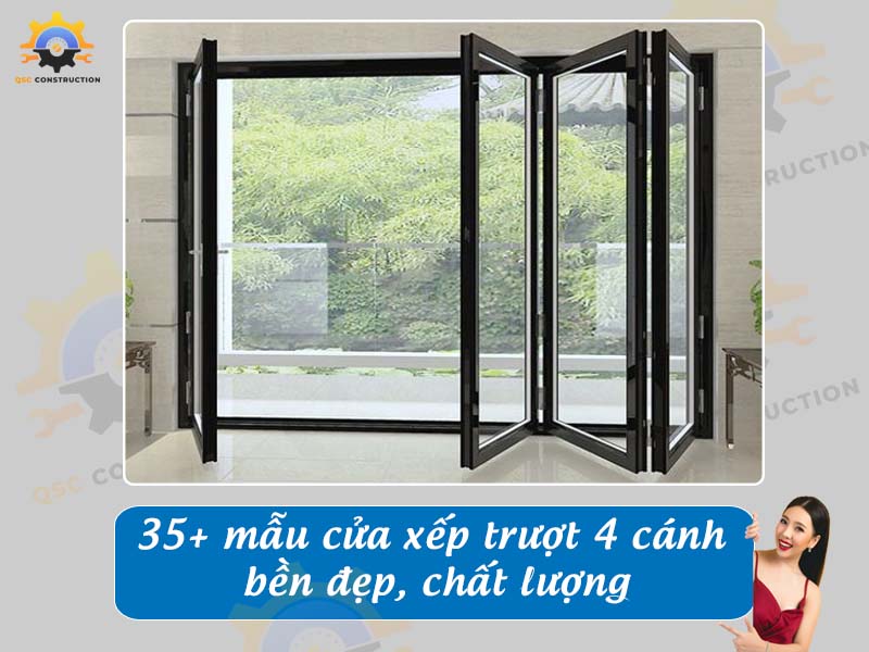 Báo giá 35+ mẫu cửa xếp trượt 4 cánh chất lượng tại Hà Nội