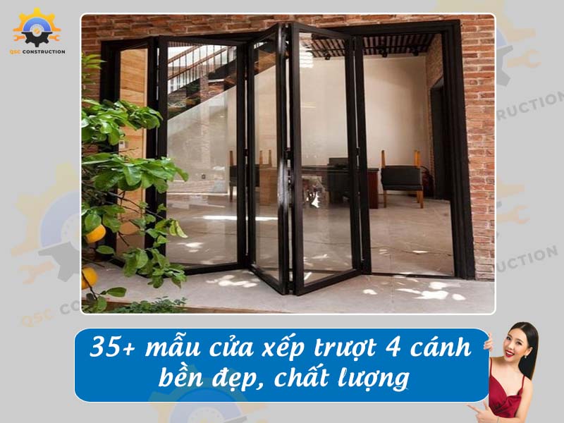 Báo giá 35+ mẫu cửa xếp trượt 4 cánh chất lượng tại Hà Nội